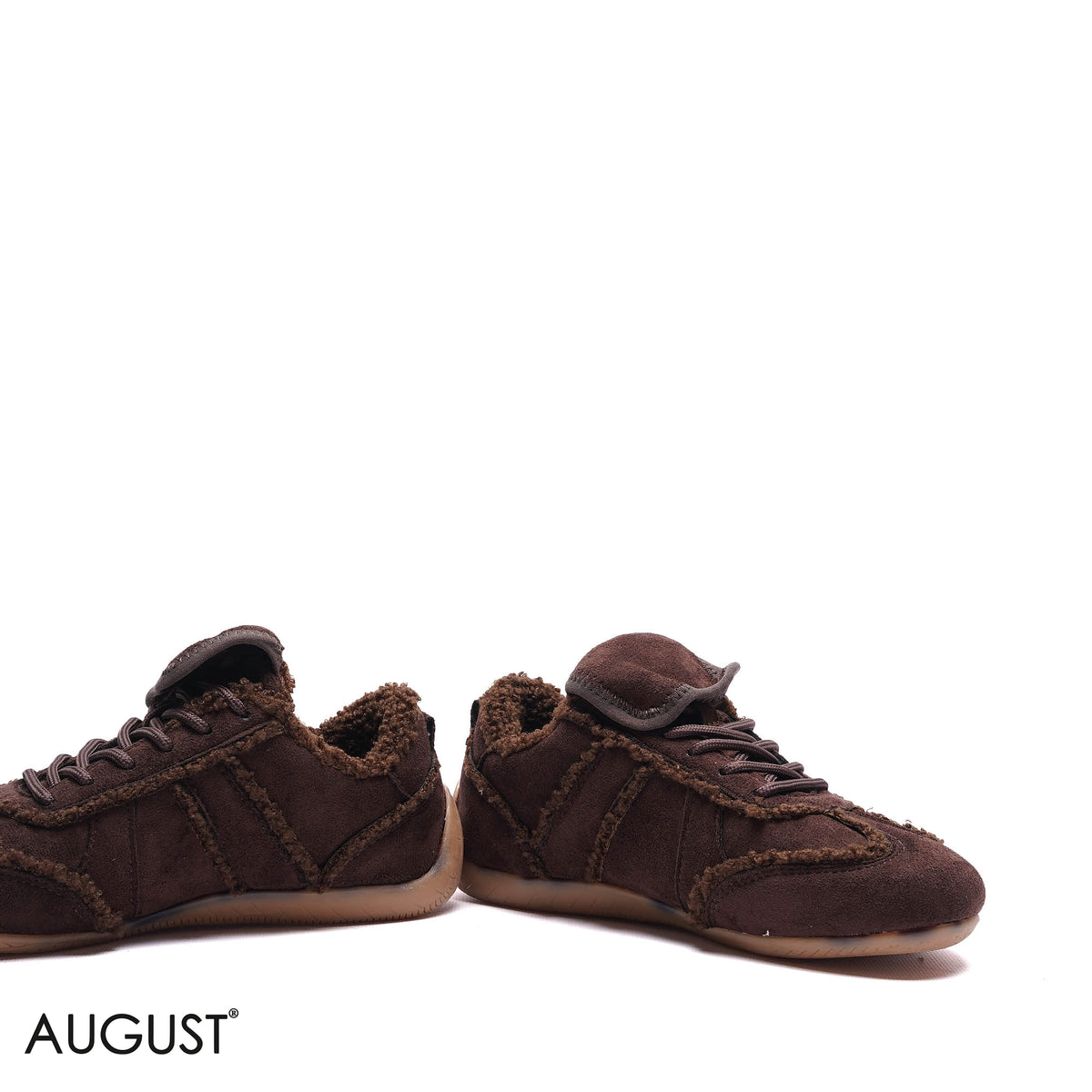 FAUX FUR TRIMMED SUEDE SNEAKERS
