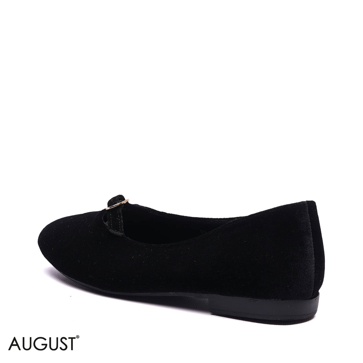 BUCKLED VELVET BALLET FLATS