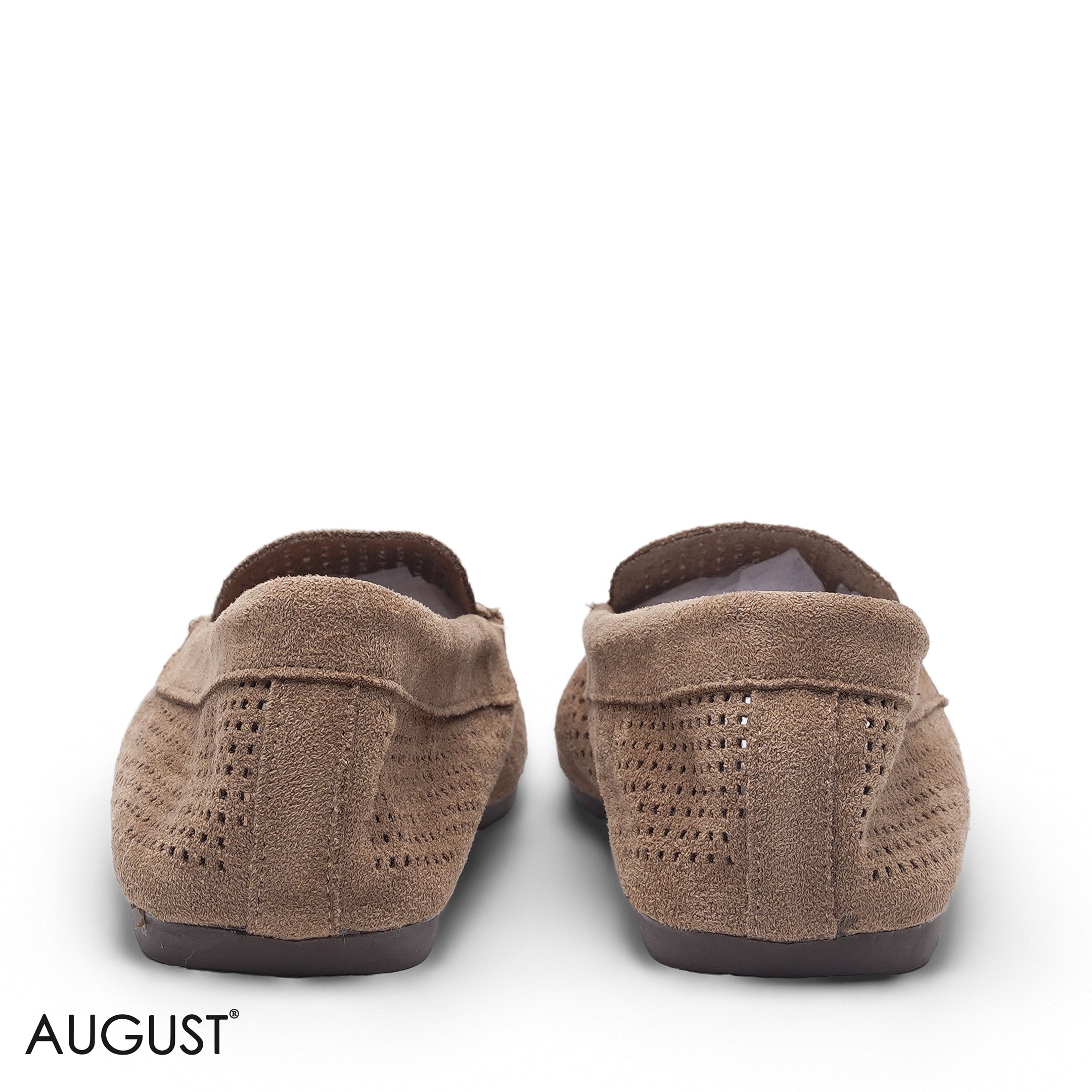 CAMEL SUEDE CASUAL SLIP-ON LOAFERS