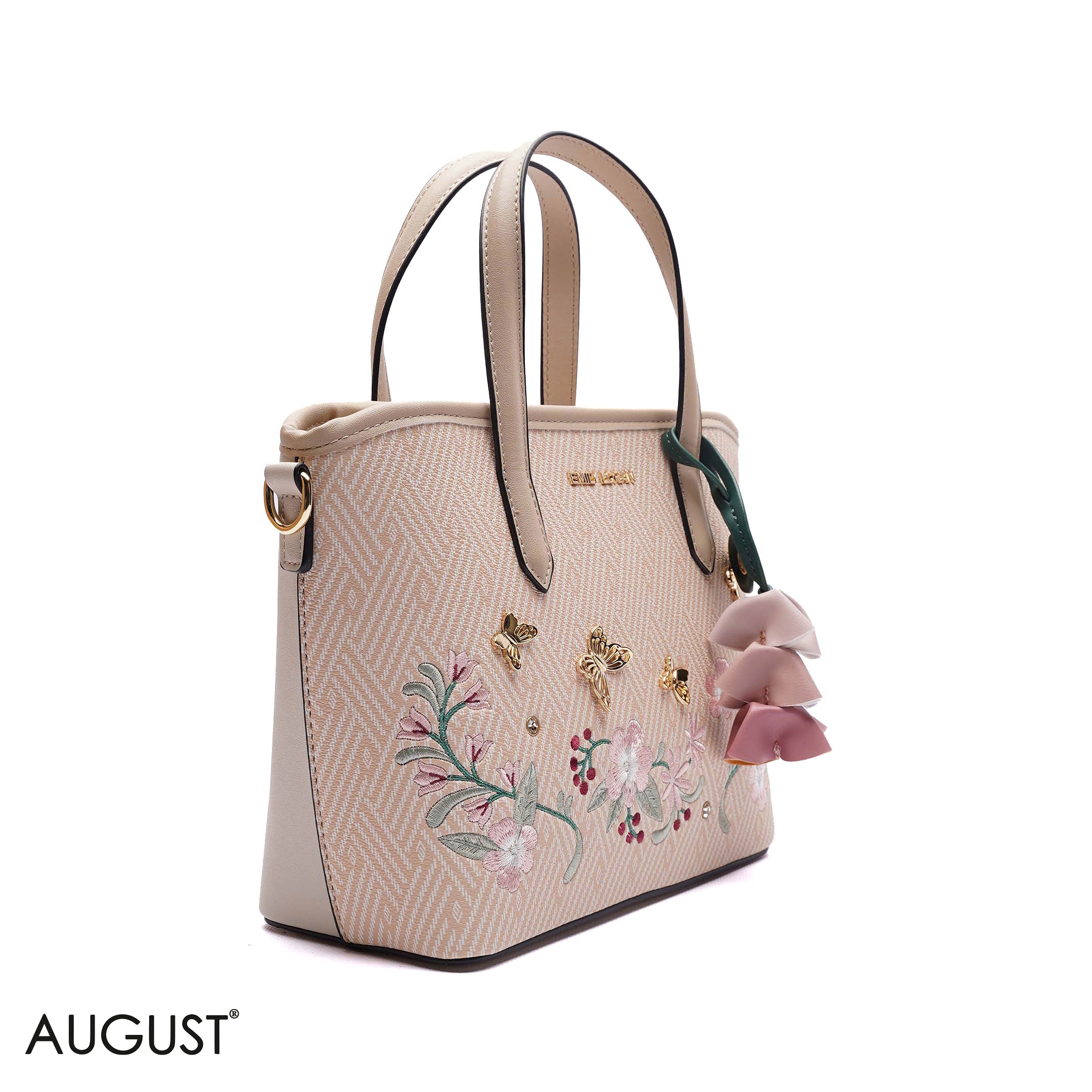 EMBROIDERED FLORAL HANDBAG