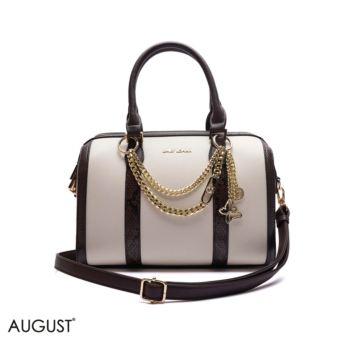 HANDBAG SOFT LEATHER WITH GOLD CHAIN - MEDIUM