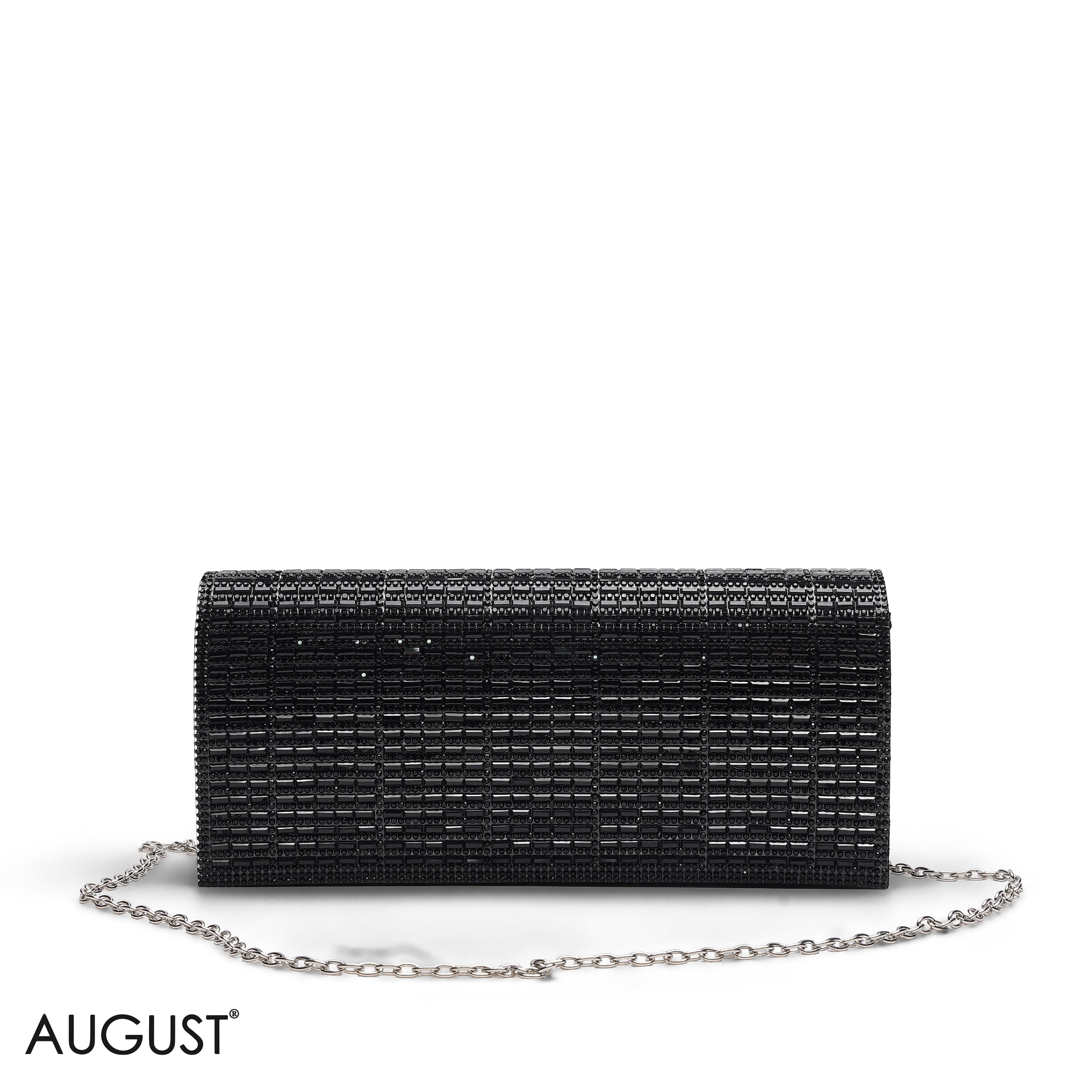 BLACK SHIMMERING CRYSTAL EVENING CLUTCH