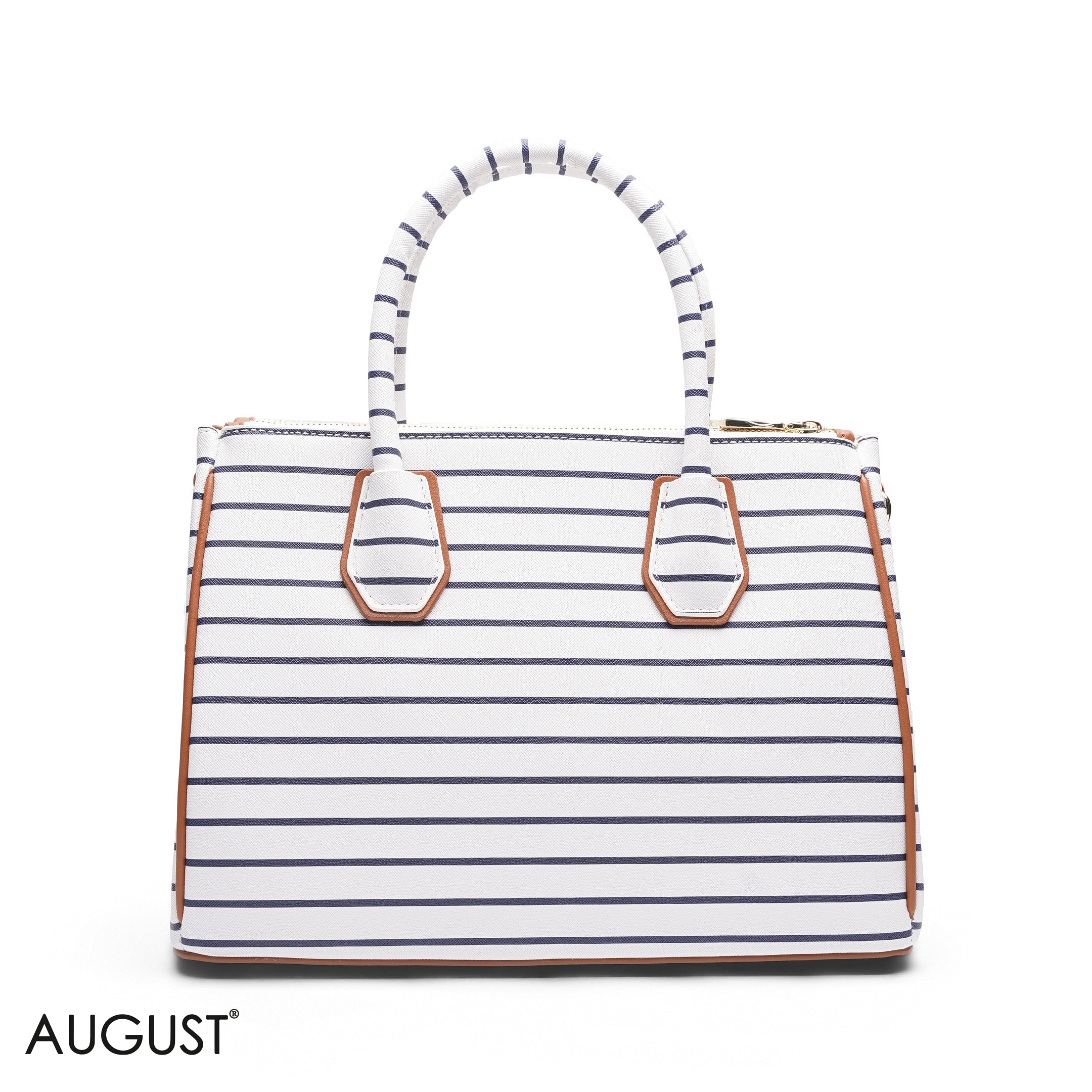 STRIPED TOTE BAG WITH POUCH - LARGE