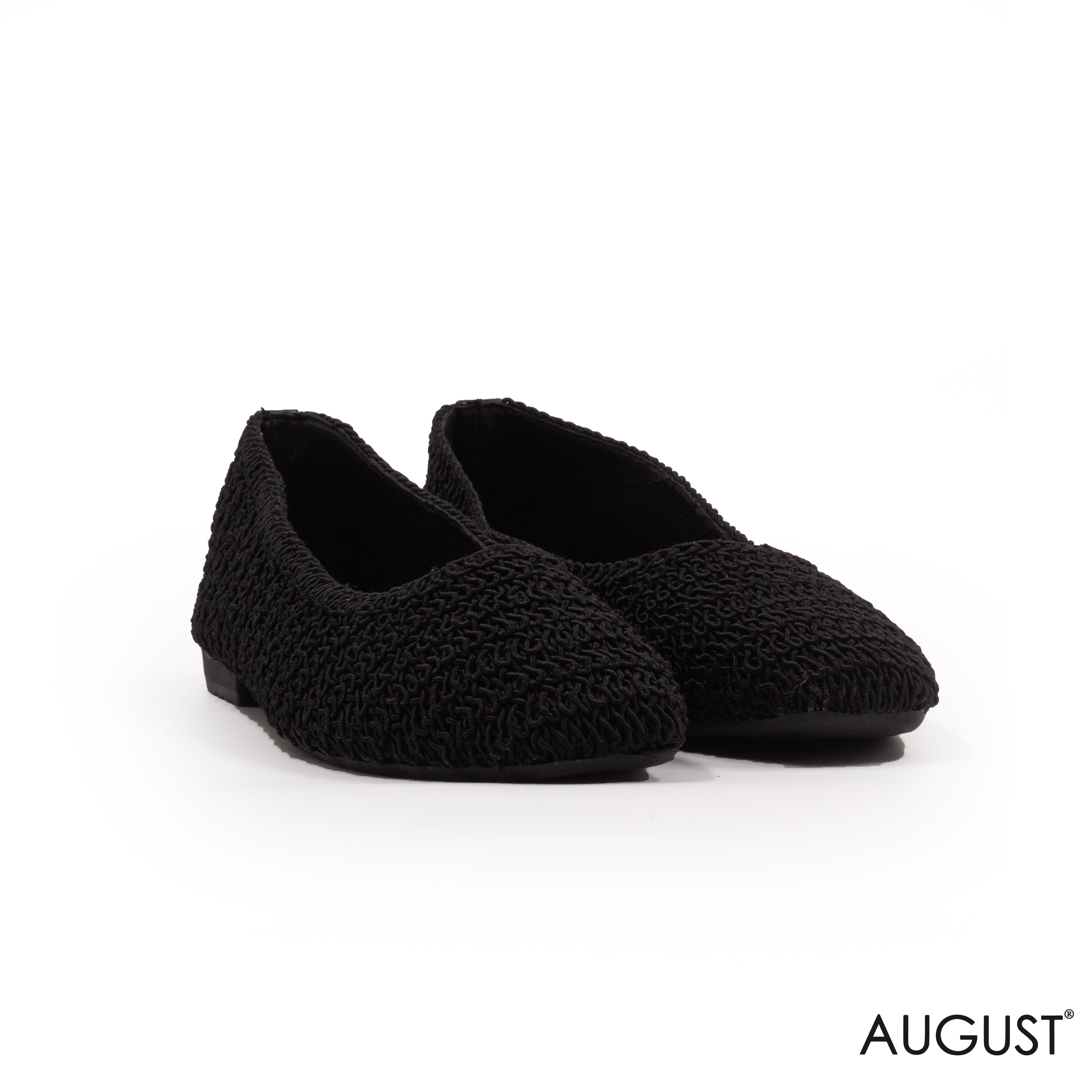 WOVEN BLACK BALLET FLAT