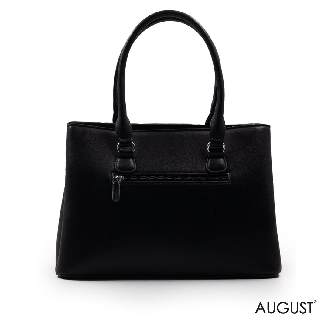 BLACK LEATHER HANDEL BAG