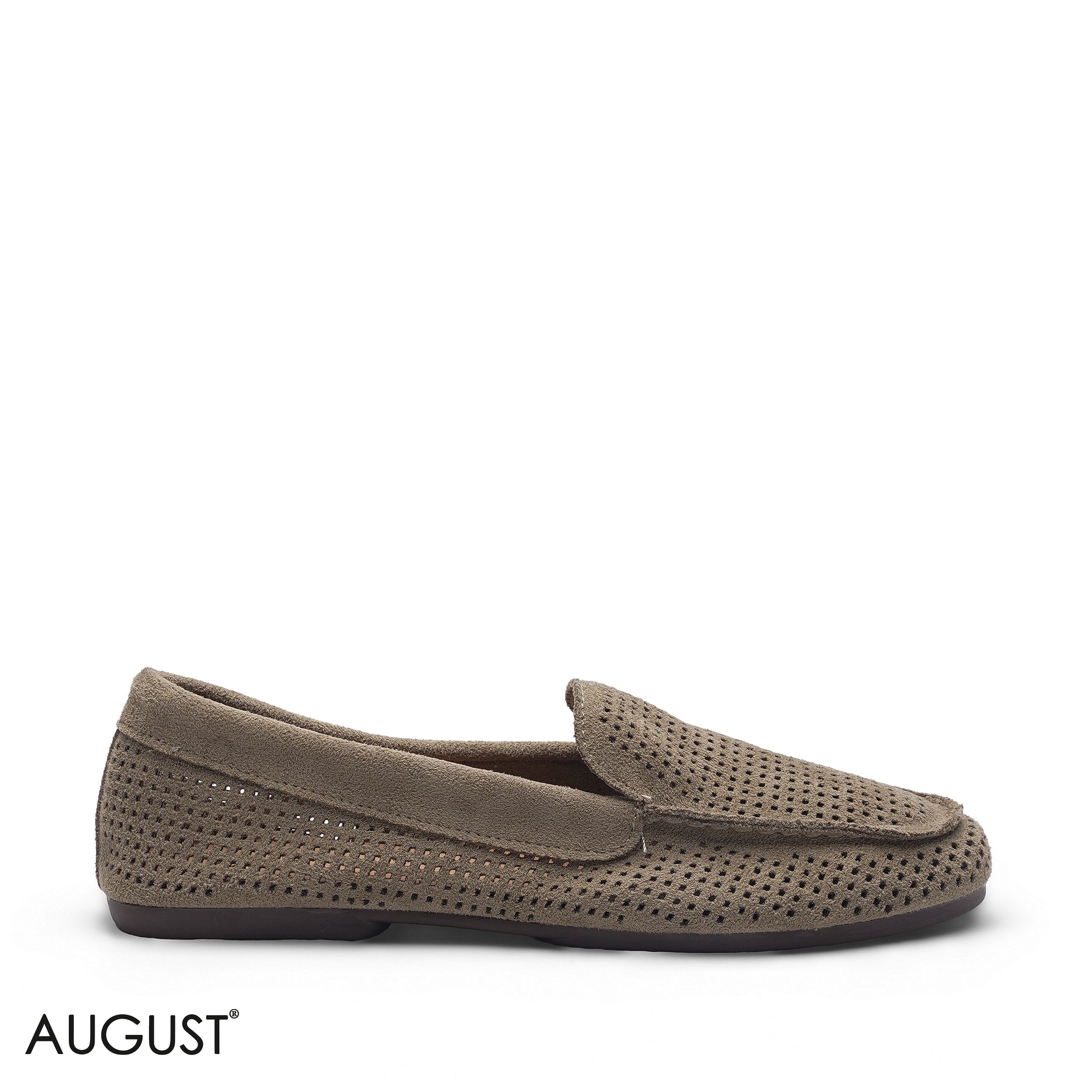 OLIVE SUEDE CASUAL SLIP-ON LOAFERS