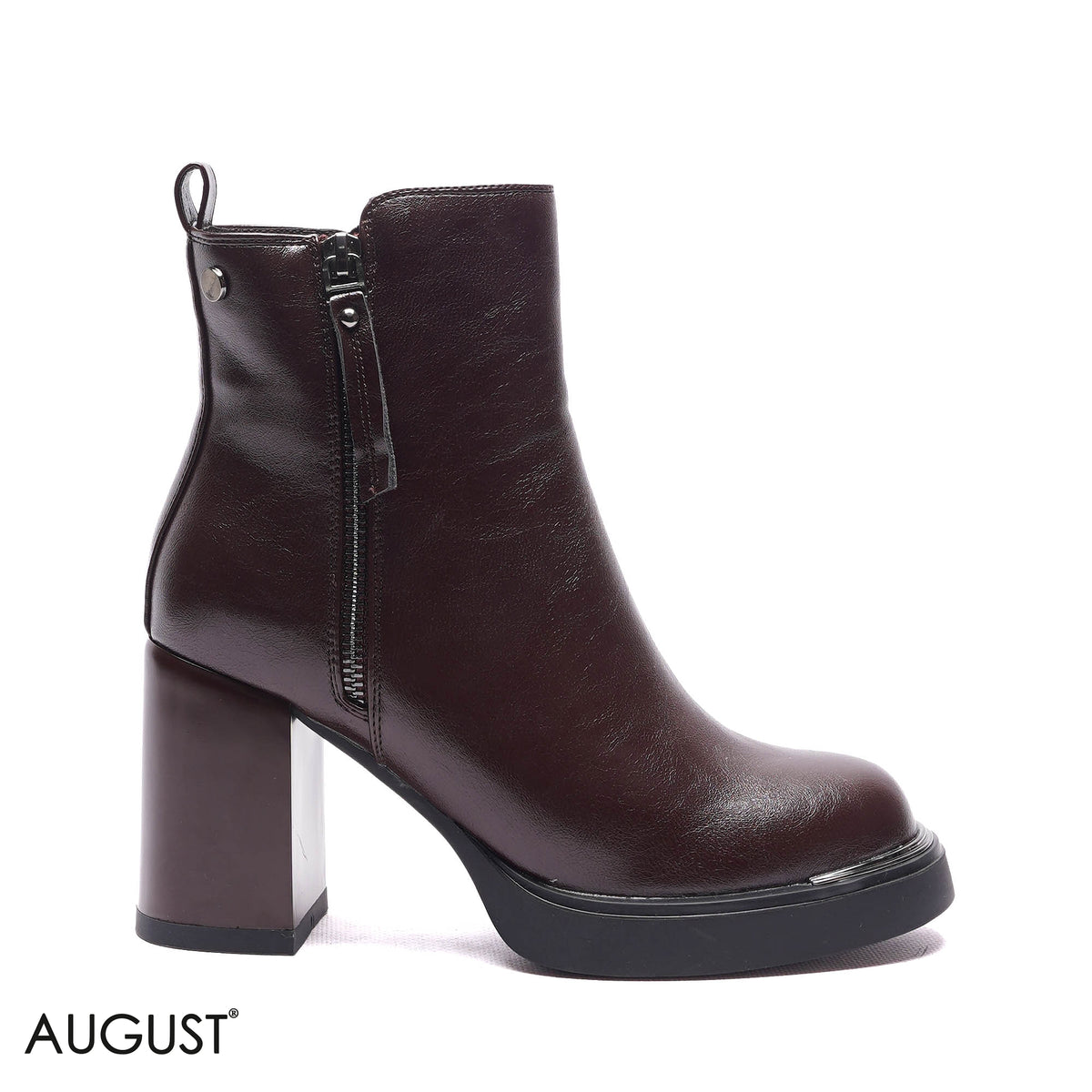 PLATFORM BLOCK HEEL ANKLE BOOTS