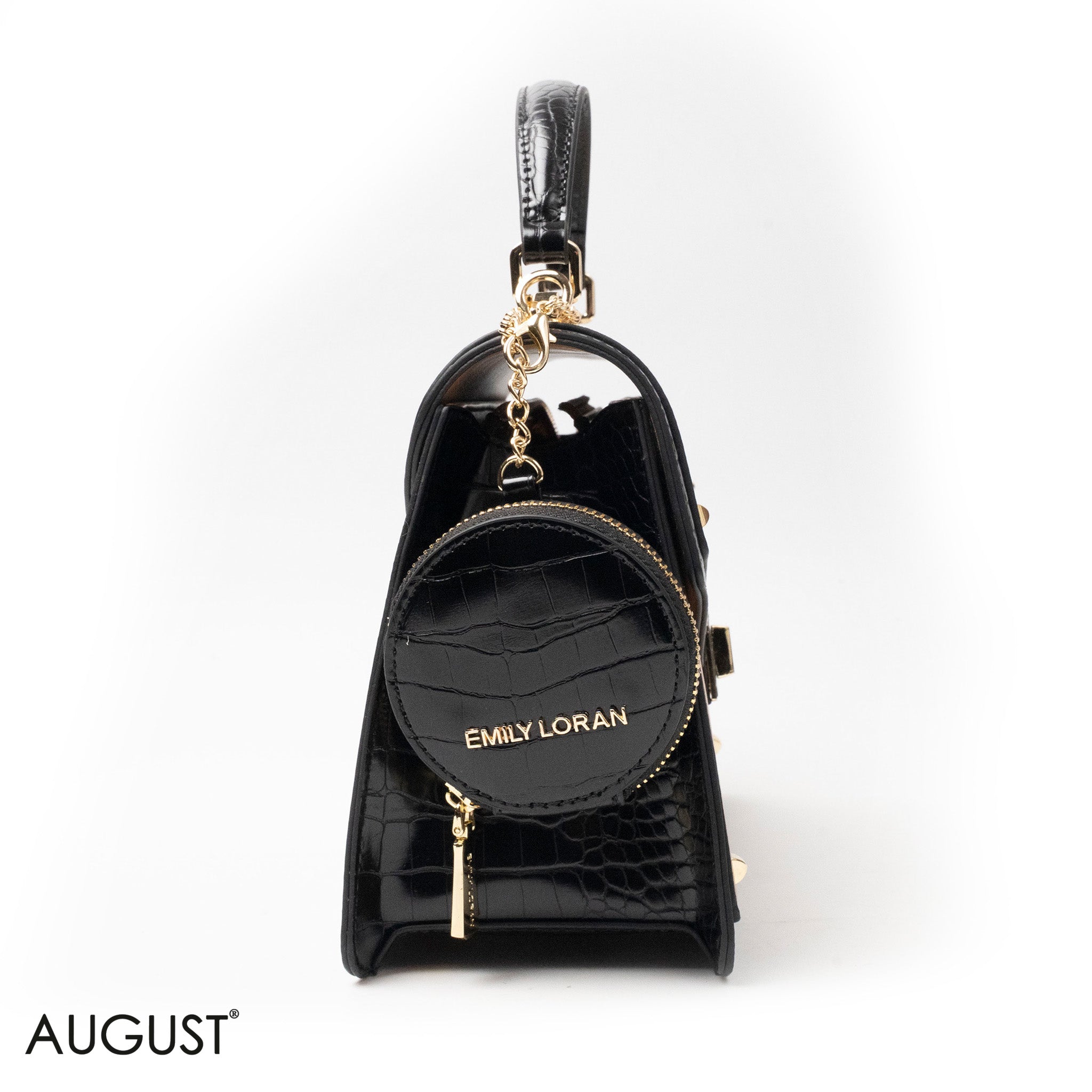 MIXED-COLOR LEATHER HANDBAG WITH FLAP - MED