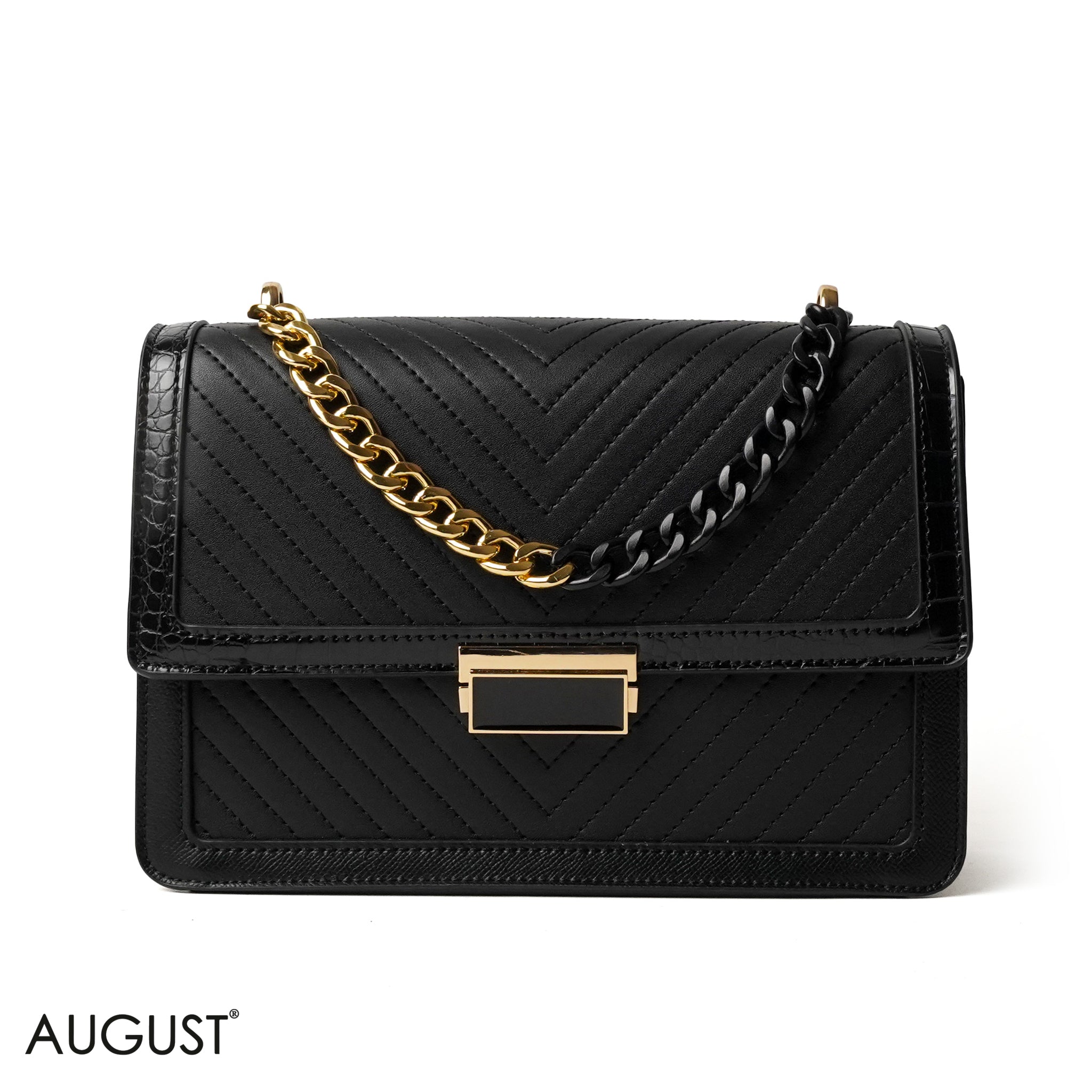 BLACK CROSS BAG WITH SIMPLE BUFF DETAIL - MED