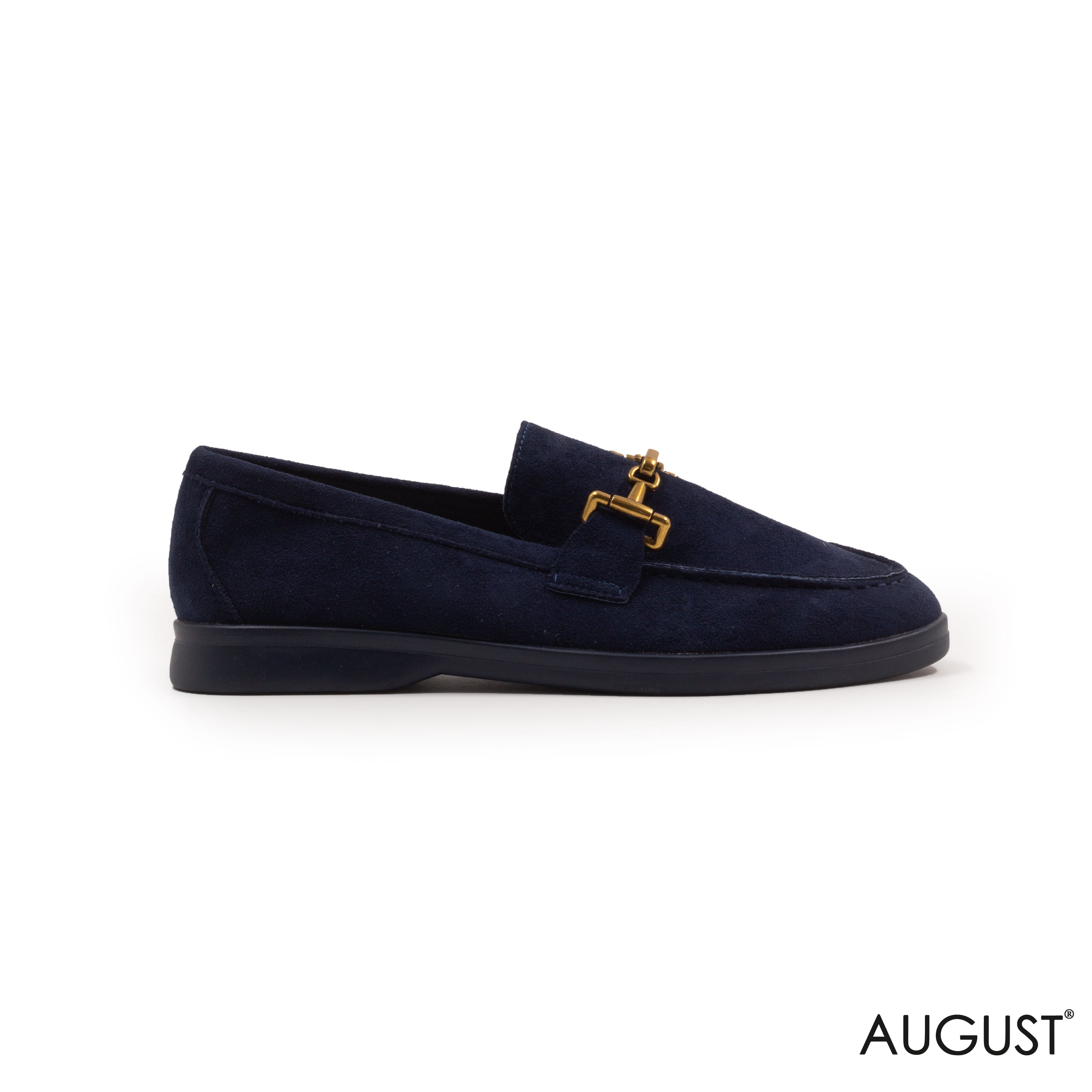 SPLIT CHAMOIS LOAFERS WITH BUCKLE