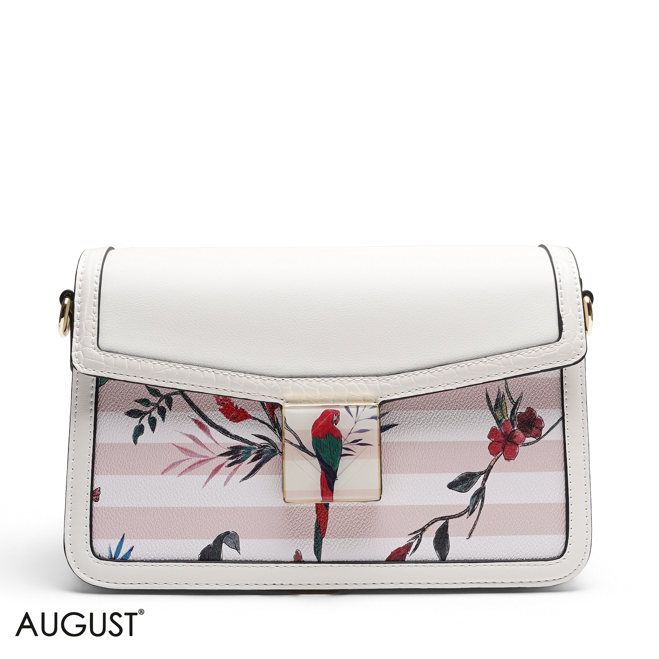 FLORAL FLAP CROSSBODY BAG