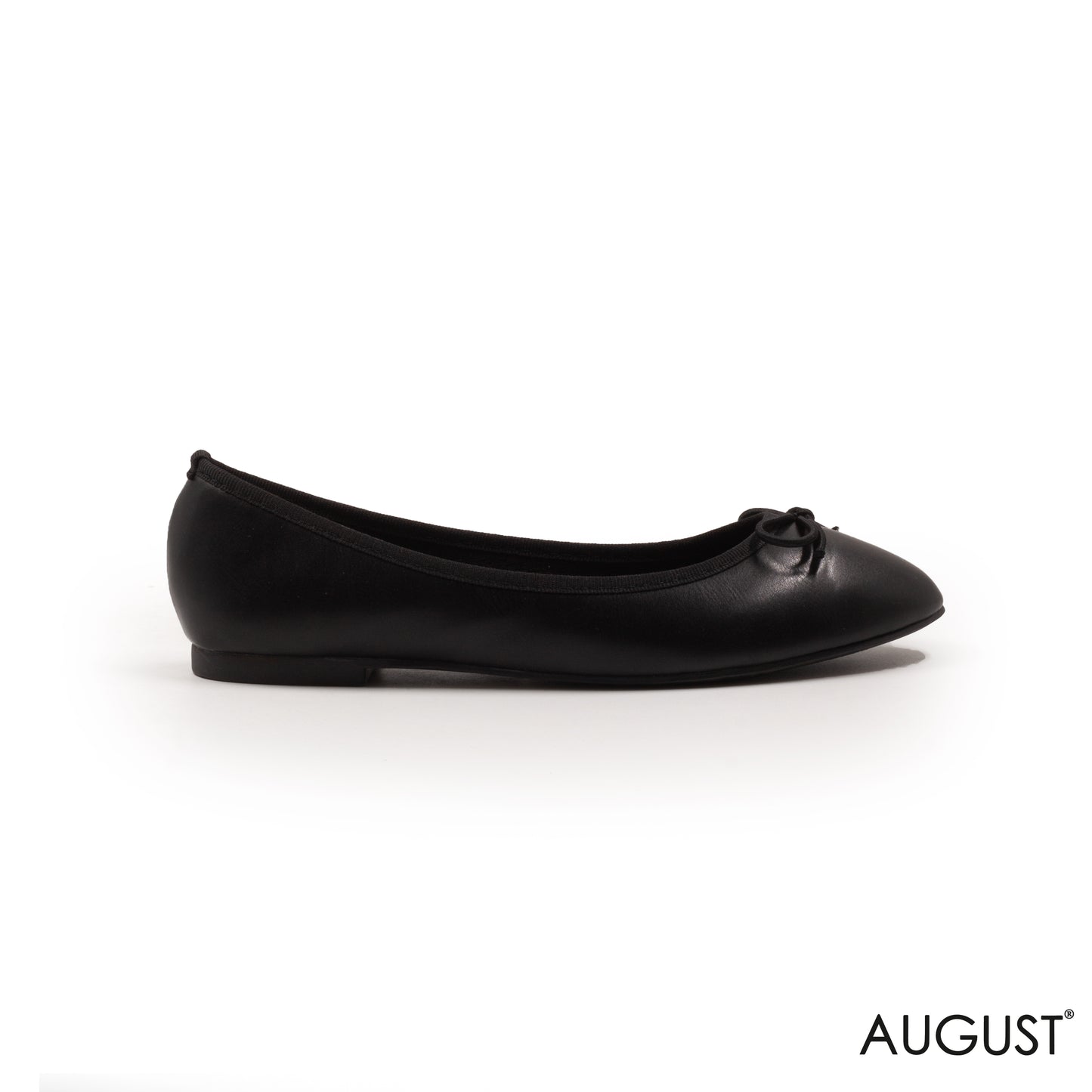 SMOOTH LEATHER BALLET FLATS WITH BOW