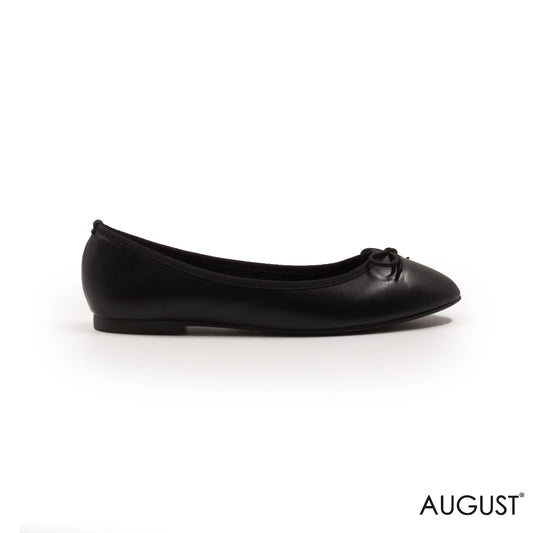 SMOOTH LEATHER BALLET FLATS WITH BOW
