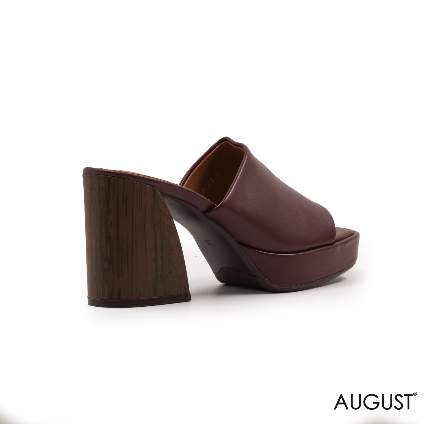 SMOOTH LEATHER SABO WITH WOODEN HEEL