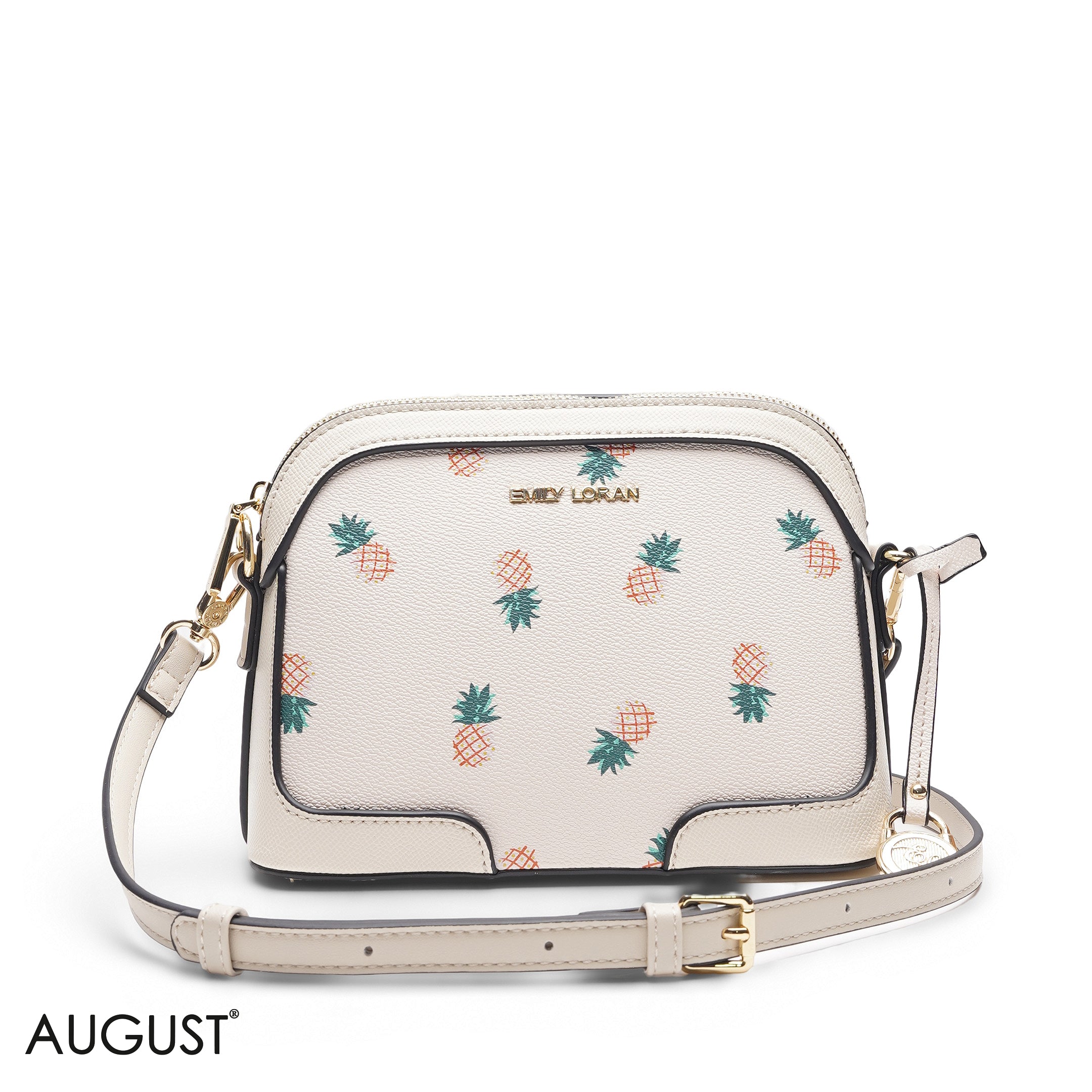 PINEAPPLE PRINT TOP HANDLE BAG
