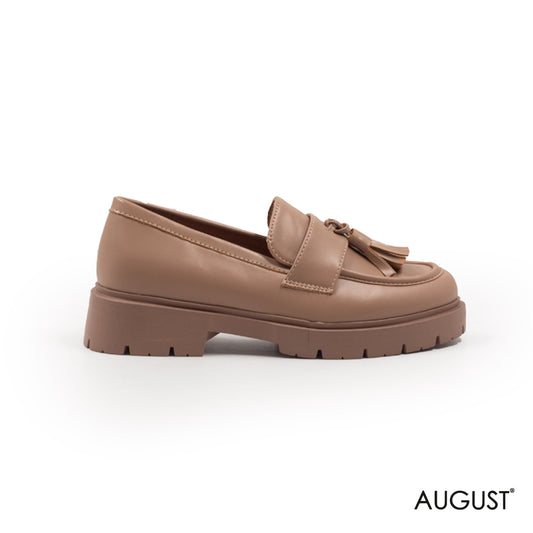FLAT LEATHER LOAFERS WITH BUCKLE