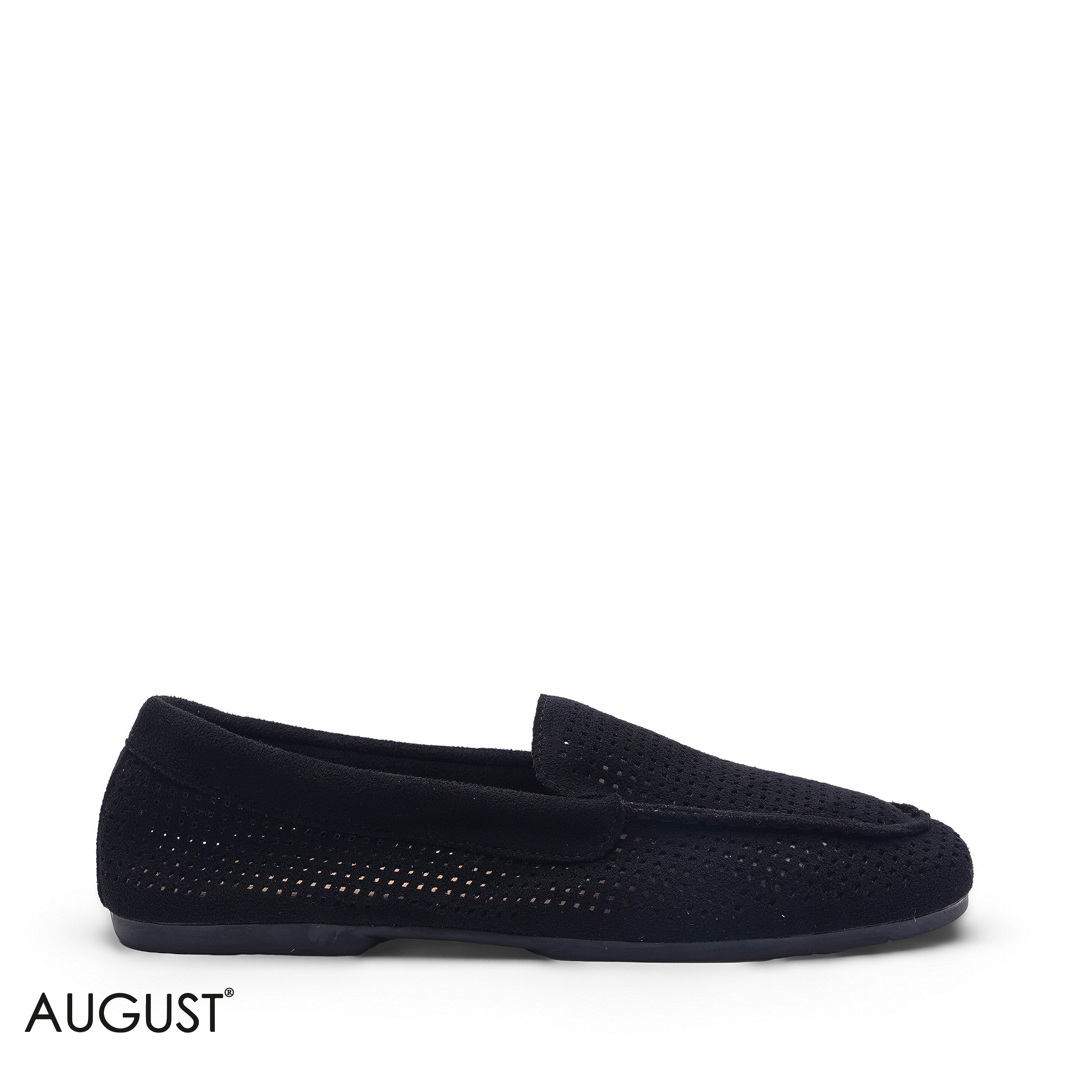 BLACK SUEDE CASUAL SLIP-ON LOAFERS