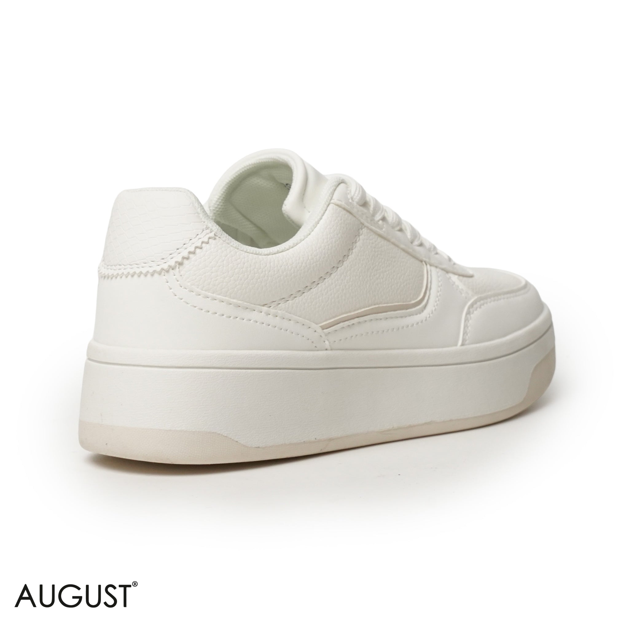 WHITE LEATHER SNEAKERS WITH RUBBER SOLE
