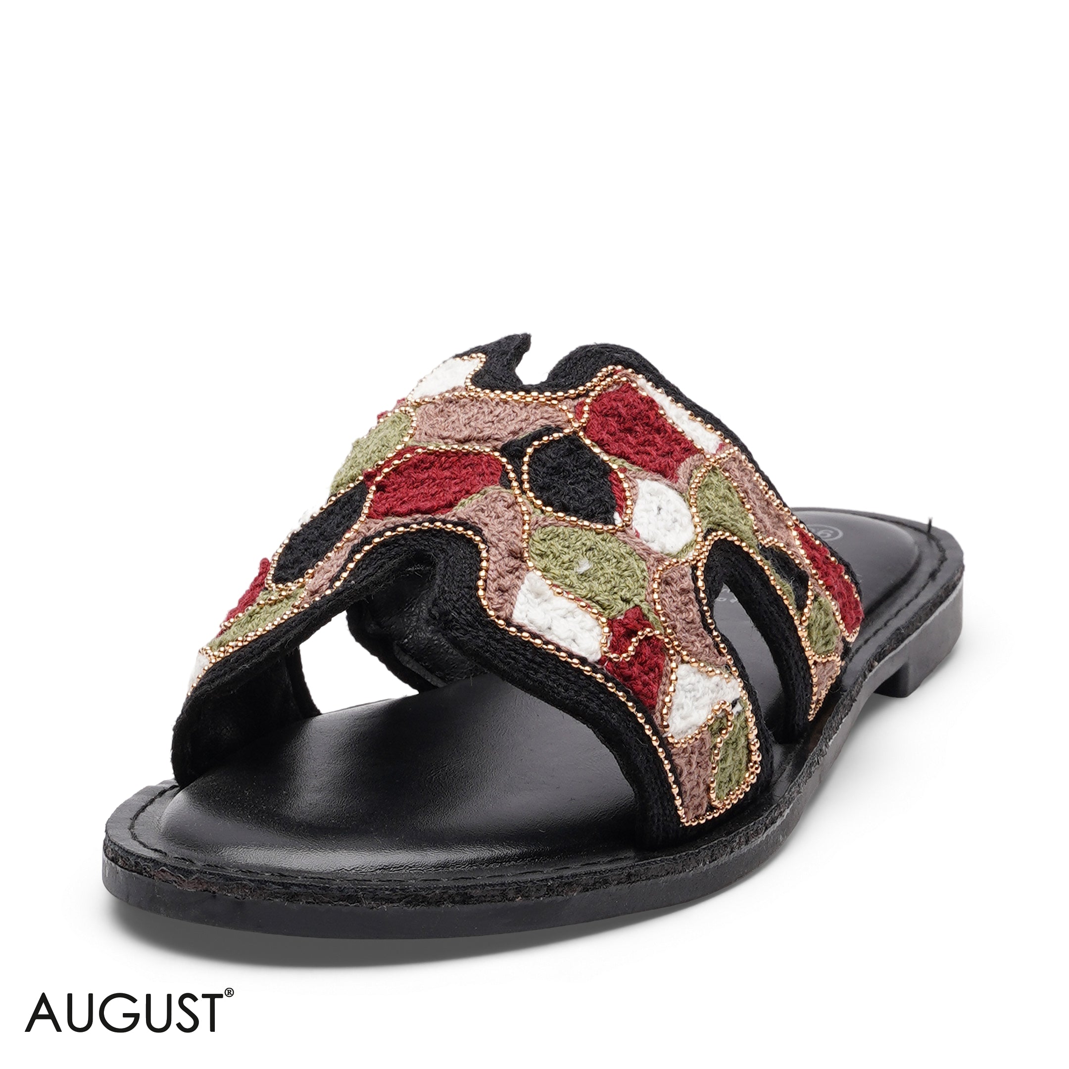 EMBROIDERED CUTOUT TEXTILE SLIPPERS