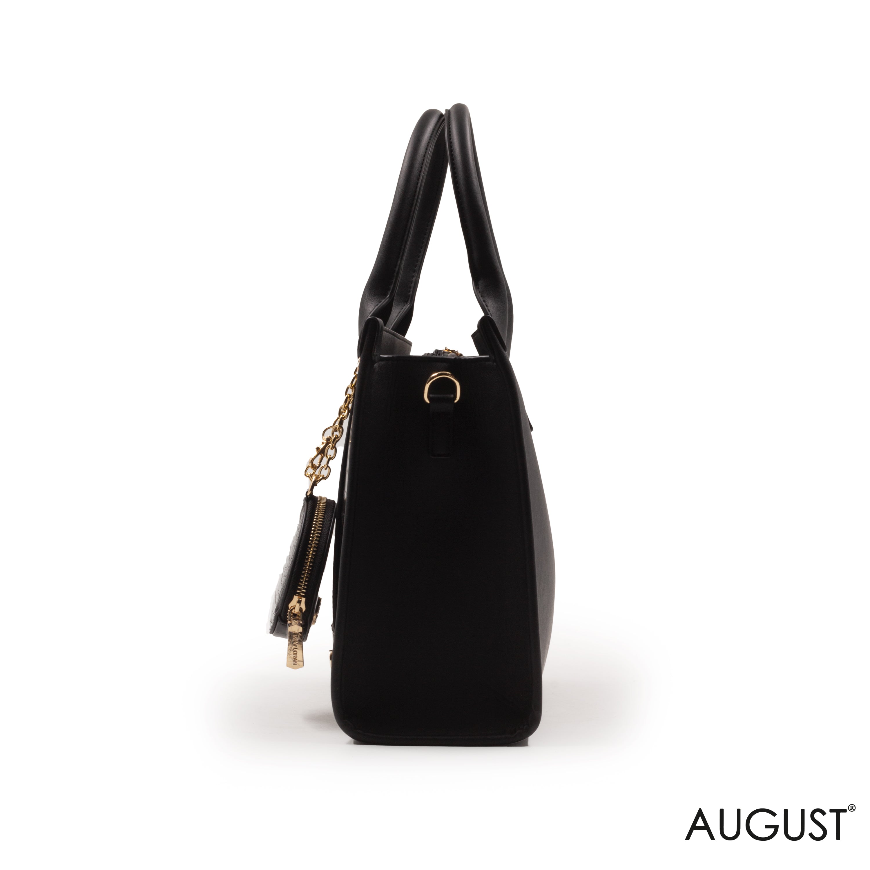 LEATHER HANDBAG WITH SMOOTH CROC DETAILS- LARGE