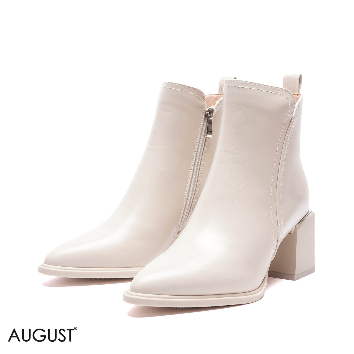 SIDE-ZIP BLOCK HEEL BOOTS
