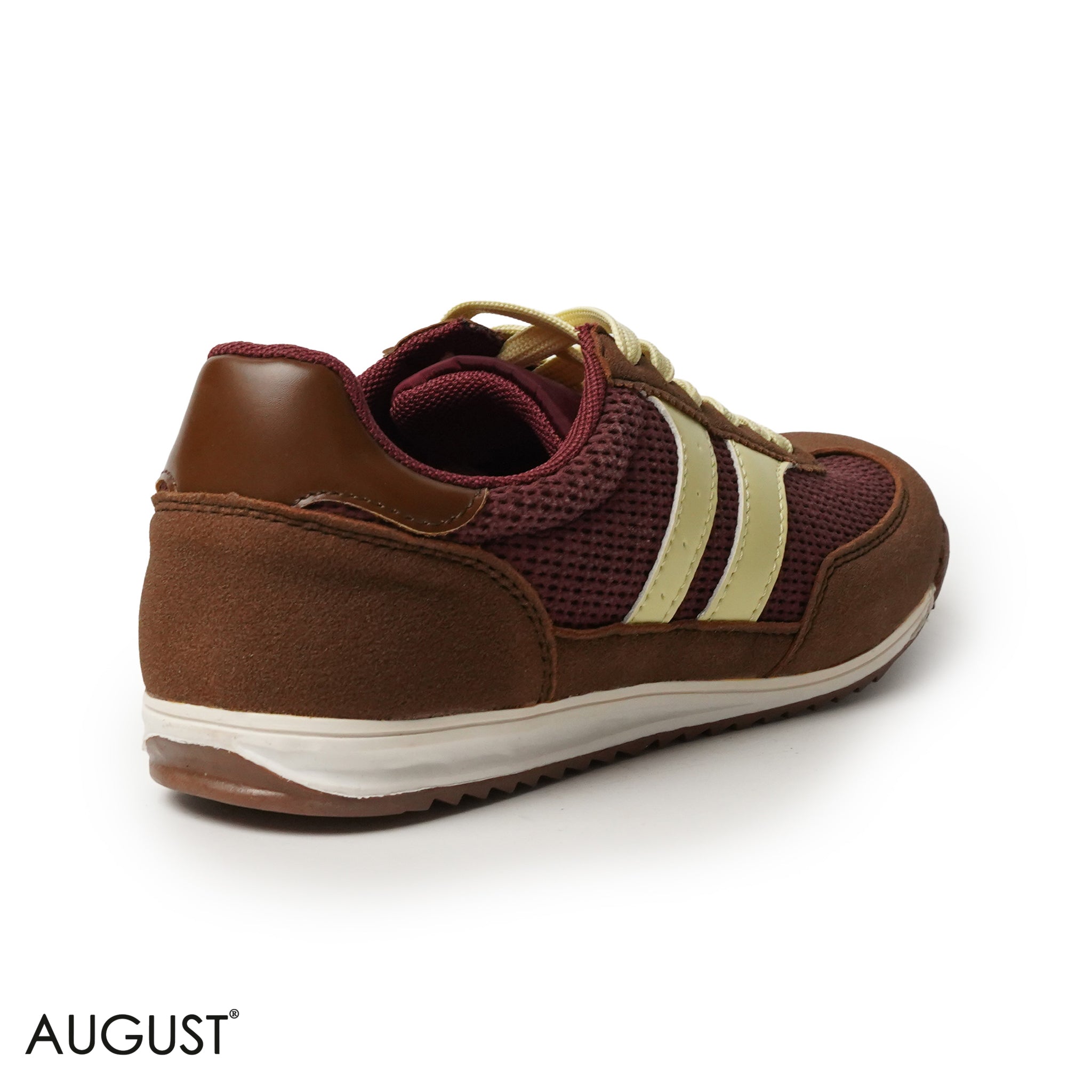 BROWN SUEDE LEATHER SNEAKERS WITH MESH ACCENTS