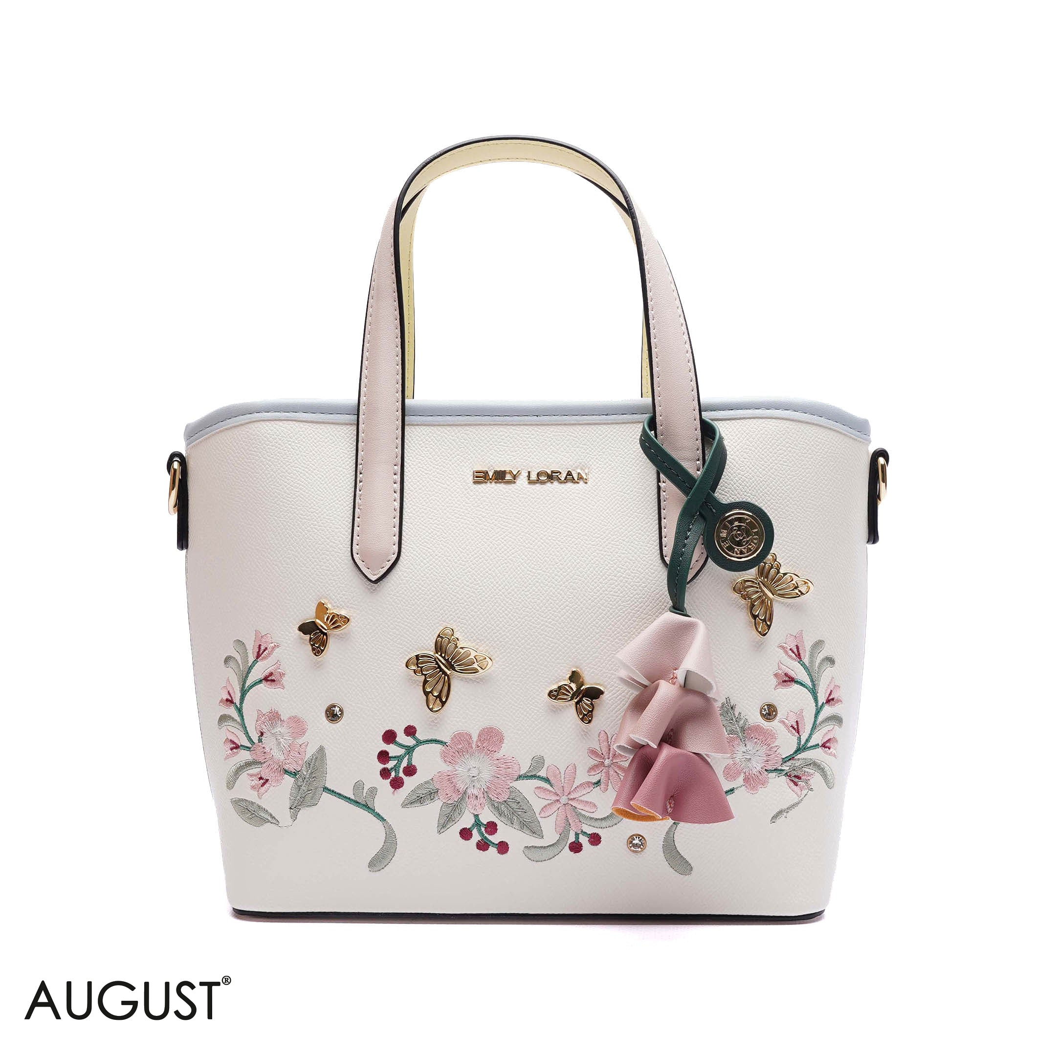 EMBROIDERED FLORAL HANDBAG