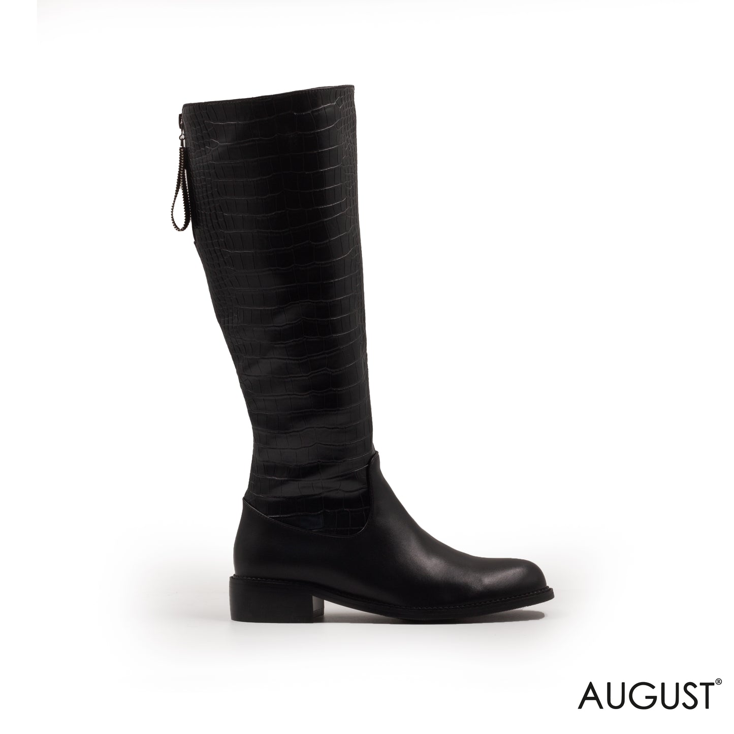 ZIPPED LOW-HEEL BOOTS