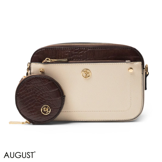 LEATHER CROSSBODY WITH DETAIL CROC TOUCH - SMALL