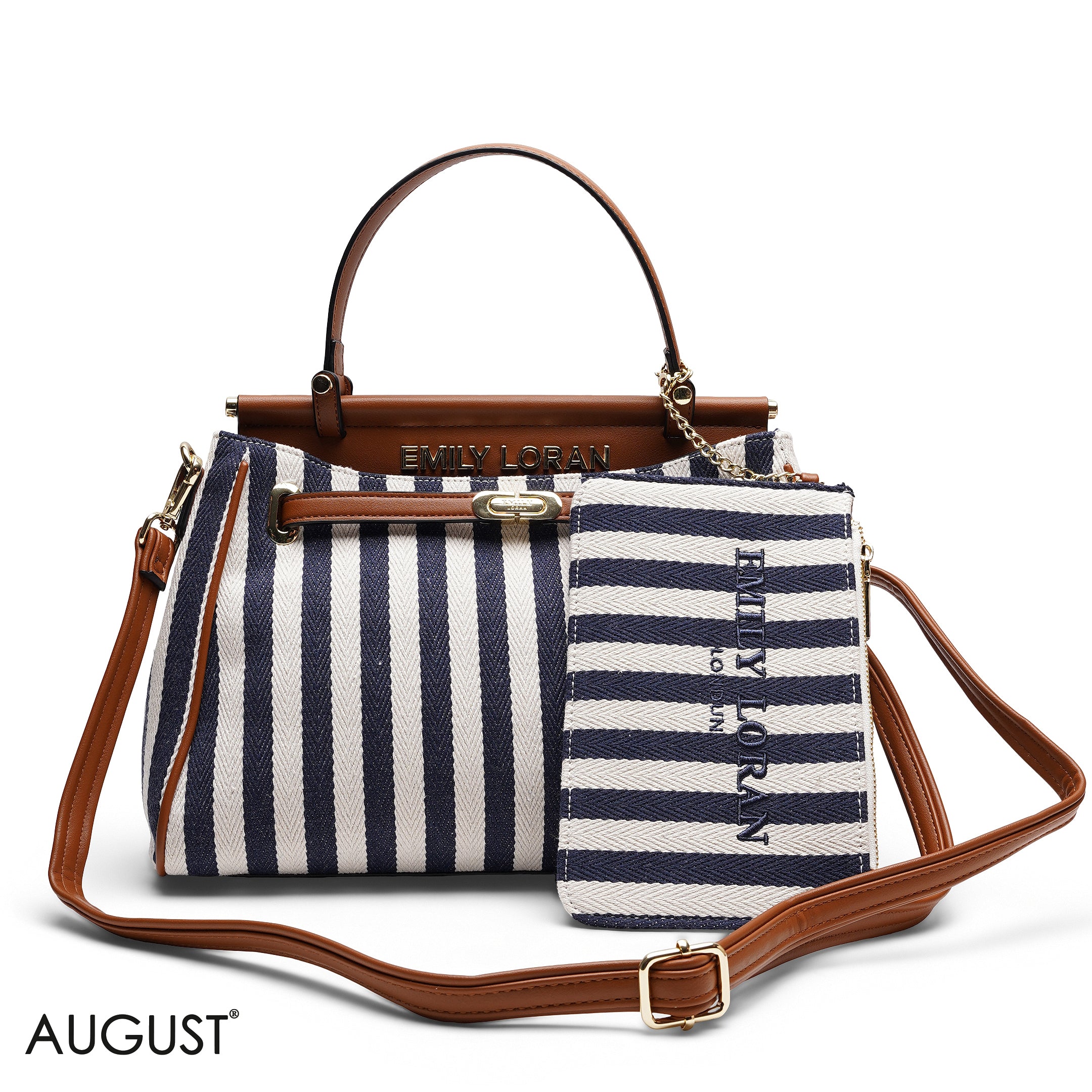 EMILY LORAN STRIPED CANVAS BAG
