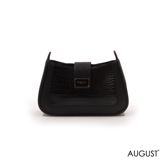 BLACK CROC EMILY LORAN HANDBAG WITH LEATHER BLACK TRIM COLOR -SMALL