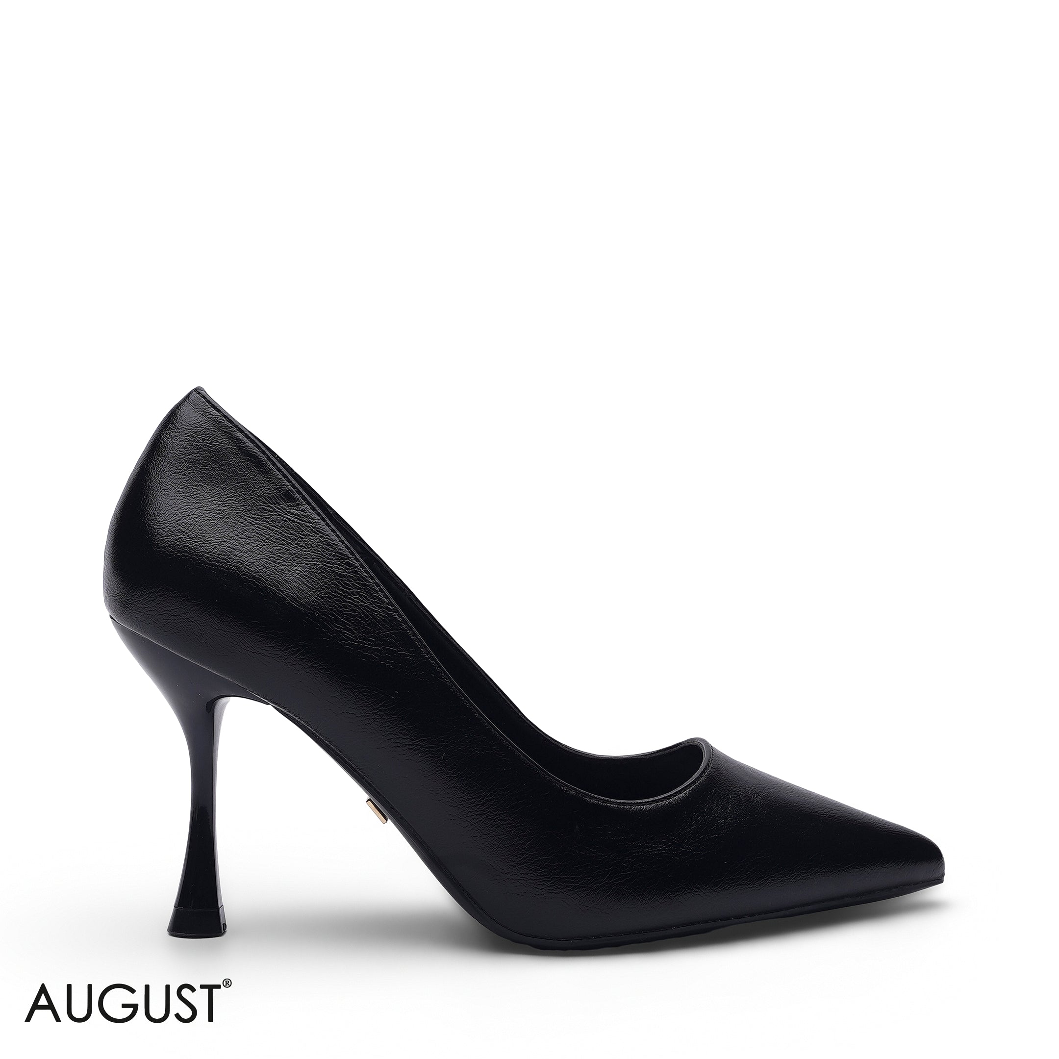 CLASSIC BLACK GLOSSY LEATHER PUMPS HEELS