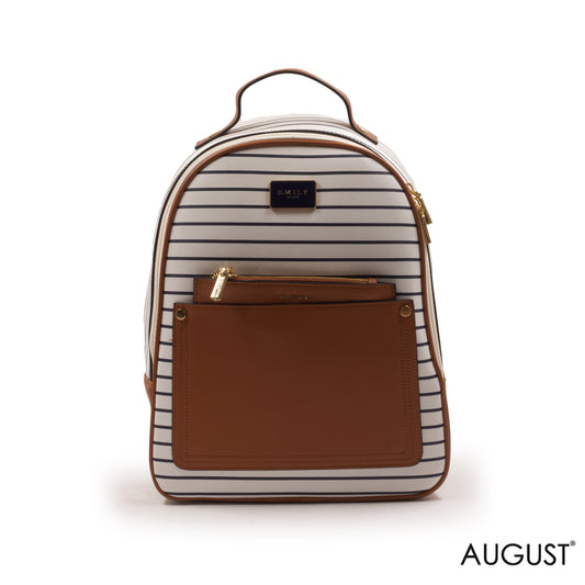 STRIPED NAVY BACKPACK WITH MINI WALLET