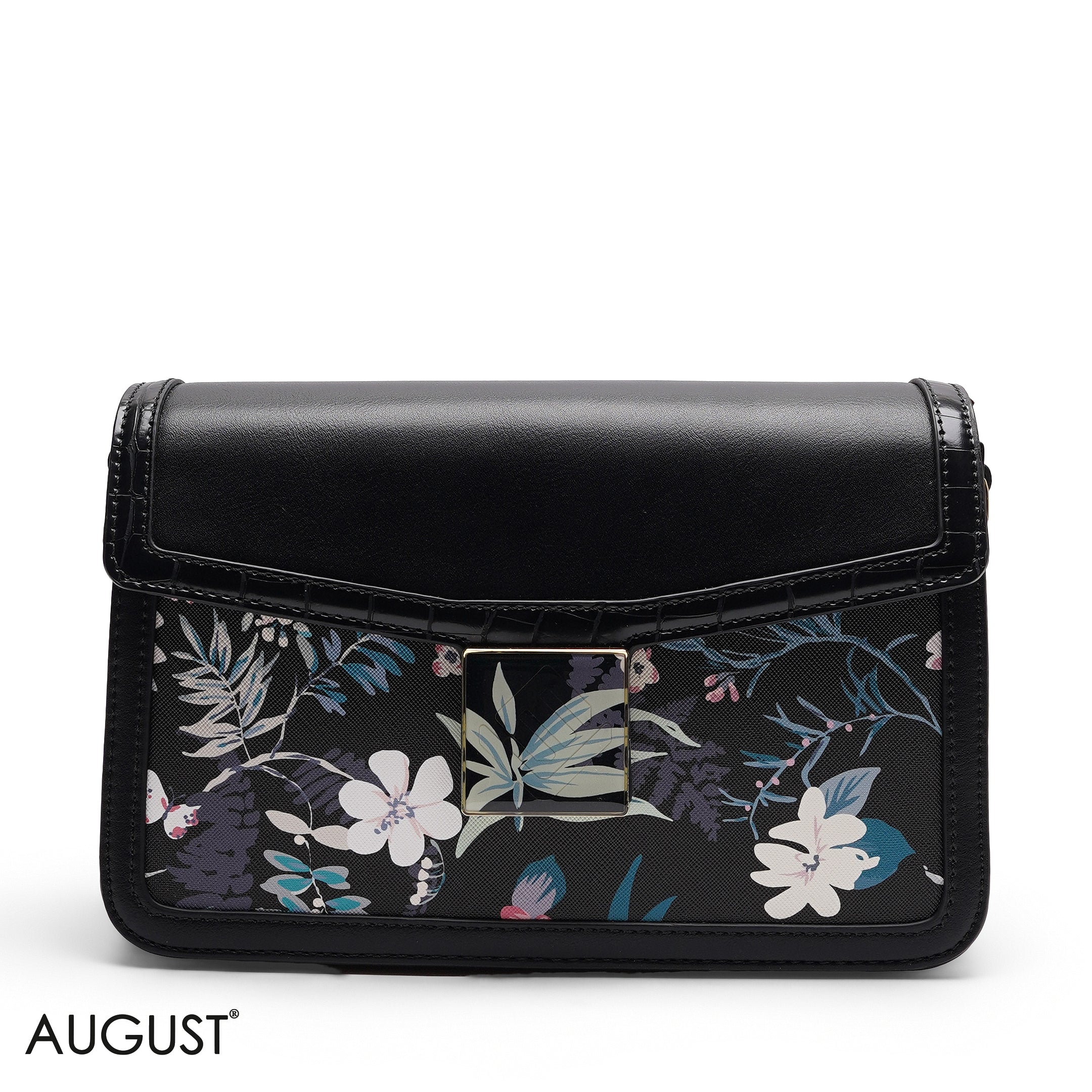 FLORAL FLAP CROSSBODY BAG