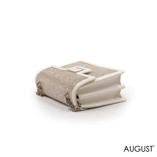 EVENING SHINY WHITE SHOULDER BAG-MED
