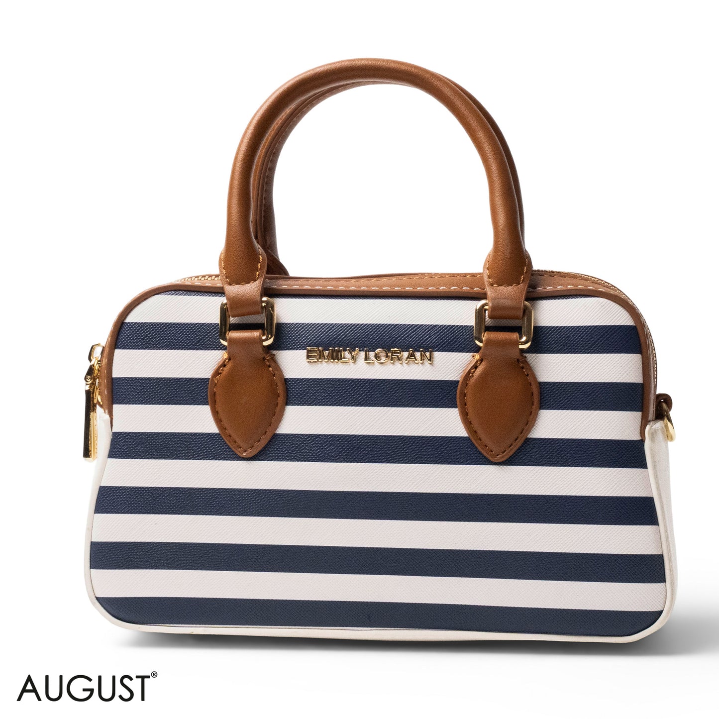 LEATHER HANDBAG WITH MINI WALLET BROWN -SMALL