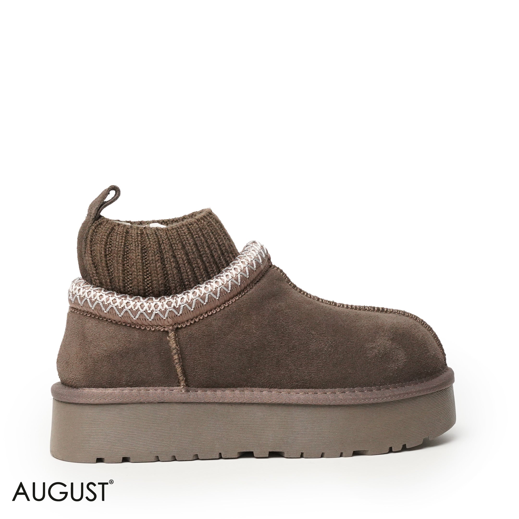 TAUPE SUEDE LEATHER WITH SOCK ANKLE UGGS