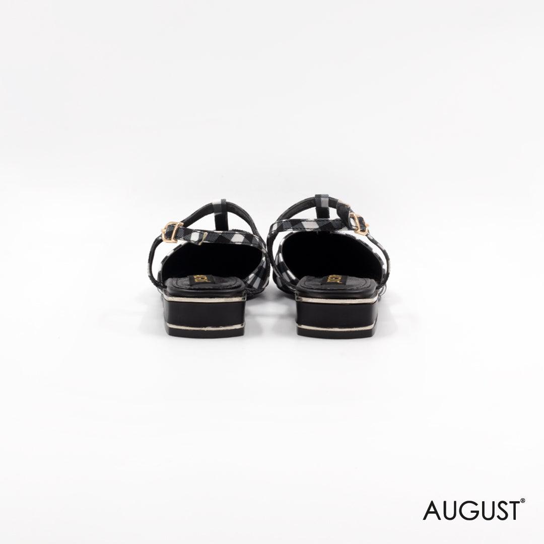 Low black and white sandal - augustshoes
