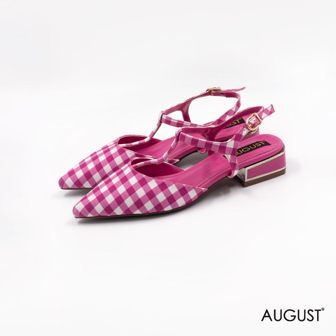 Low pink and white sandal - augustshoes