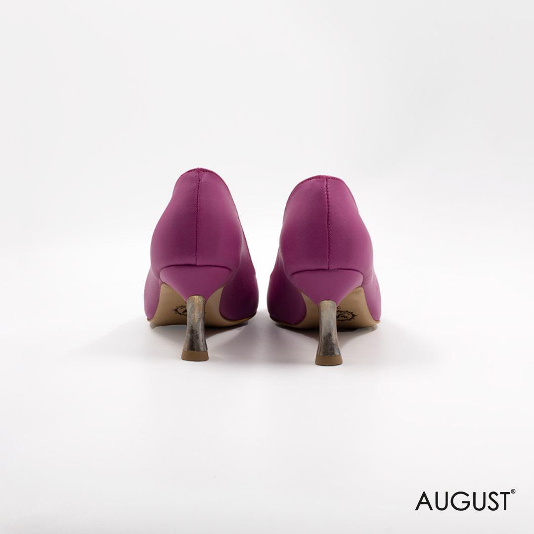 Purple leather mid-heels - augustshoes