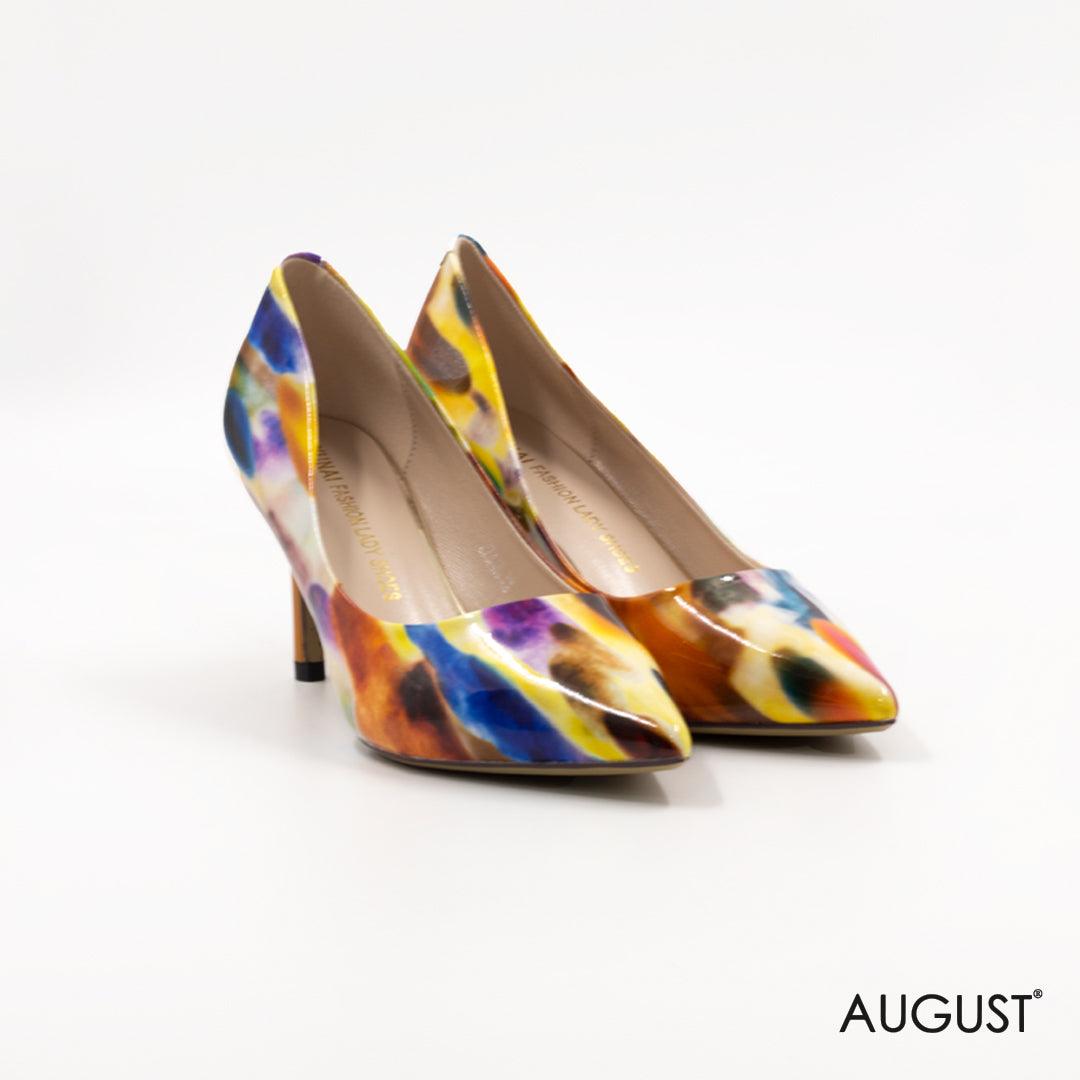 mixed-color leather heels - augustshoes