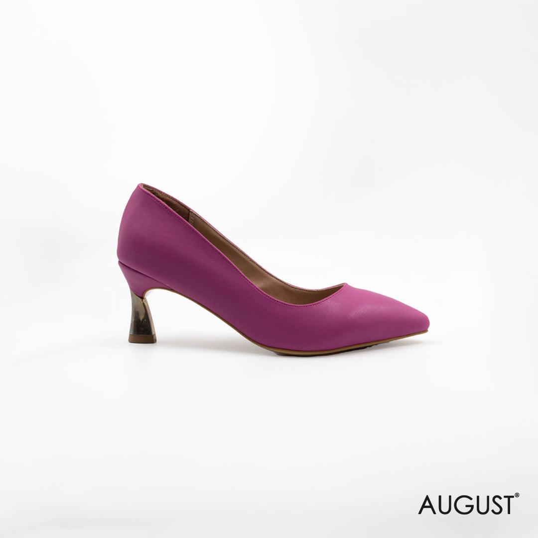 Purple leather mid-heels - augustshoes