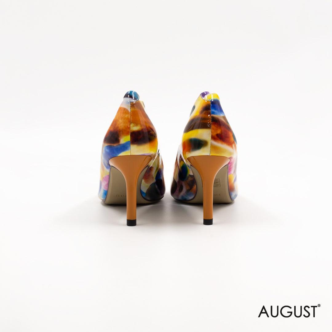mixed-color leather heels - augustshoes