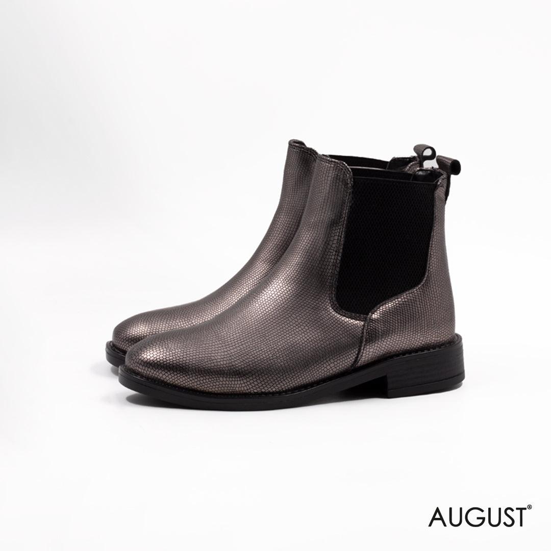 FLAT LEATHER  ANKLE BOOTS - augustshoes