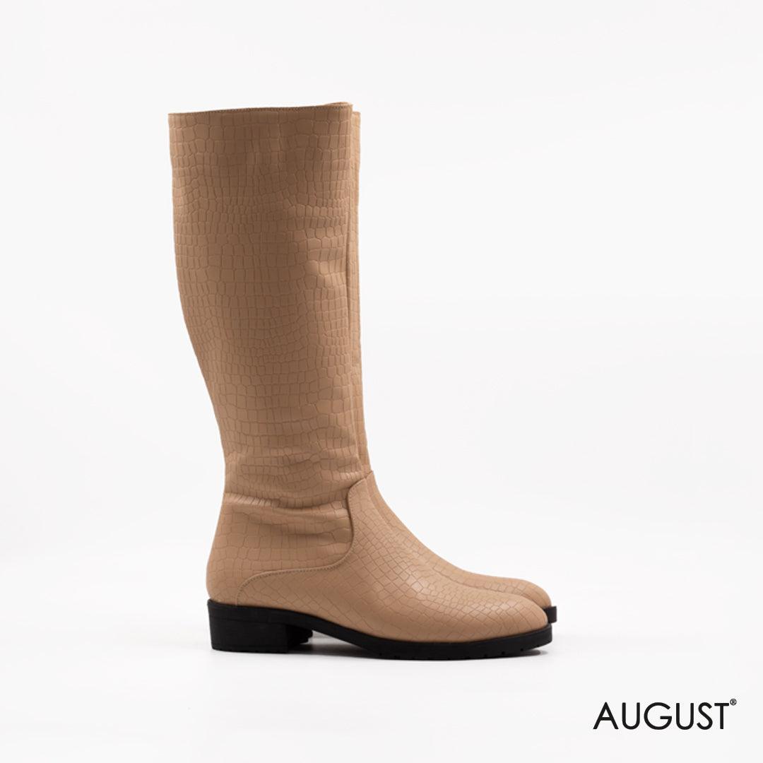 LEATHER LOW-HEEL BOOTS - augustshoes